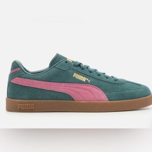 Puma Club II Era SD Cold Green Glowing Pink Hot Pink Suede Gum Sole